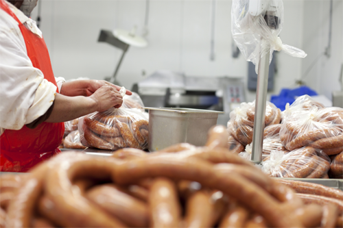 Produktion Thüringer Würste