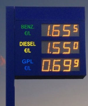 LED Displays Tankstelle