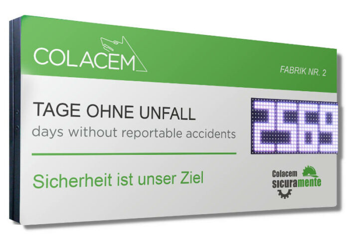 Display Tage ohne Arbeitsplatzunfall - 1 Anzeigefeld